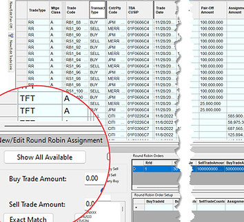 Round robin assignment screen in TBA Mortgage Master